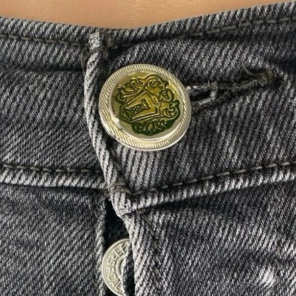 Levi's Ribcage Women's Black Straight High Waist Button Fly Denim Jeans Pants 24 - Picture 4 of 7